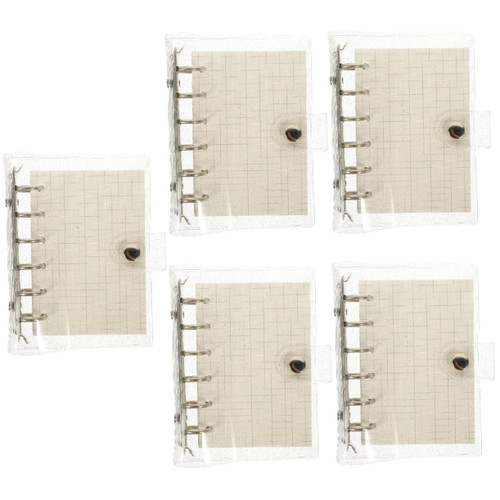 Ciieeo 5 Sets Loose-leaf Notebook Grid Notebook Loose Leaf Notebook Small Spiral Notebooks To Do List Notebook Smooth Writing Notepad Loose-leaf Binder Scrapbook Binder Lovely Notepad A6