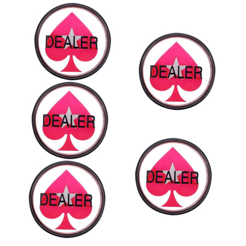 BESTOYARD 5pcs Dealer Press Card Poker Button Dealer Button Playing Cards for Kids Texas Holdem Poker Casino Games Poker chip Holder Chips Plaything Poker Chips for Poker Games Double Sided
