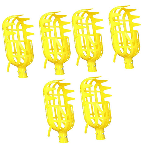 Happyyami 6 PCS Stainless Steel Lug Nuts Stick Grabber Avocado Picker Citrus Picker Fruit Catcher Picker Basket Fruit Picker Pole extendable Fruit Picker Lemon Picker Fruit Tree Ball Picker