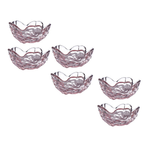 CIYODO 6 Pcs cherry blossom dish soy sauce cup condiment sushi plate dinnerware sushi sauce dish ice flower seasoning dish utensils pink plates Sauce Dishes Cherry blossoms Glass Oyster