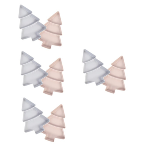 NOLITOY 8 Pcs Christmas Tree Snack Plate Food Decor containers for Food Plastic pallets Afternoon Tea Storage Tray Appetizer Ceramic Dish Jewelry Plate Dry Fruit Plate Divided Fruit Plate