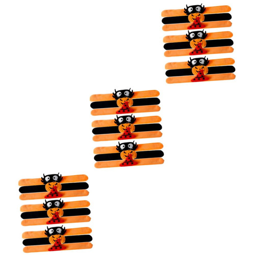 Toyvian 27 pcs halloween slap bracelet toys in bulk jewelry bracelets kids toys stuffed slap bracelets kids halloween bracelets halloween slap bands cartoon clap rings party supply filling