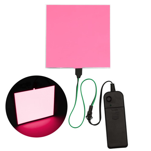 YnGia 10 * 10cm EL Panel Electroluminescent Light Sheet Backlight Decorations Light Lamp Sheet Neon Sheet with Battery Inverter (Pink)