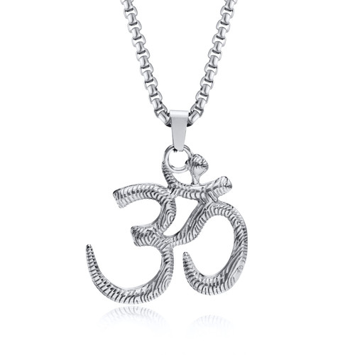 VNOX Aum Om Yoga Pendant Necklace - Yoga Hindu Spiritual Amulet Jewelry Sanskrit Symbol Om Aum Ohm Yoga Pendant Necklace for Men,Silver VNOX Aum Om Yoga Pendant Necklace - Yoga Hindu Spiritual Amulet Jewelry Sanskrit Symbol Om Aum Ohm Yoga Pendant Necklace for Men,Silver