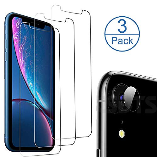 Glass Screen Protector Designed for iPhone XR (6.1") with Camera Lens Protector (Clear, 3 Packs) 0.33mm iPhone XR Tempered Glass Screen Protector Advanced Clarity XR009