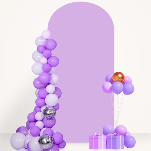 FANPROMS Arch Cover Lavender 5FT Spandex Arch Backdrop Cover Chiara Wall Arch Covers Stretchy Backdrop Wedding Arch Cover for Round Top Stand Arch Cover Backdrop Fabric for Baby Shower Birthday Decor