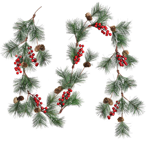 DearHouse 6FT Berry Christmas Garland with Pine Needles Berries Pinecones Winter Artificial Greenery Garland for Holiday Season Mantel Fireplace Table Runner Centerpiece New Year Decoration DearHouse 6FT Berry Christmas Garland with Pine Needles Berries Pinecones Winter Artificial Greenery Garland for Holiday Season Mantel Fireplace Table Runner Centerpiece New Year Decoration