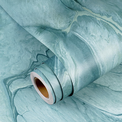 YENHOME 30"X118" Turquoise Blue Marble Contact Paper for Countertops Marble Countertop Peel and Stick Waterproof Removable Marble Vinyl Wallpaper Stick and Peel for Bathroom Kitchen Matte Marble Look YENHOME 30"X118" Turquoise Blue Marble Contact Paper for Countertops Marble Countertop Peel and Stick Waterproof Removable Marble Vinyl Wallpaper Stick and Peel for Bathroom Kitchen Matte Marble Look