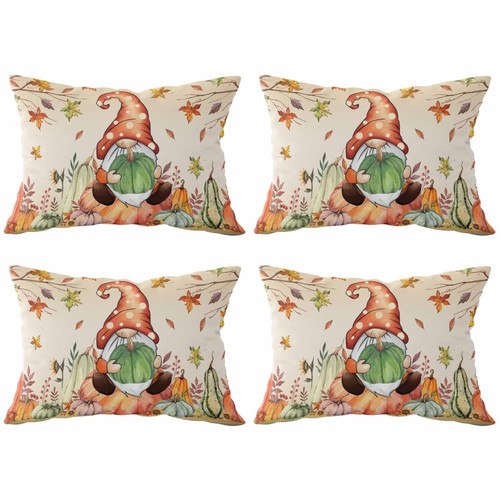 Thanksgiving Gnome Pumpkin Throw Pillows Pillow Covers for Couch 12x20 Set of 4 Outdoor/Indoor Linen Throw Pillow Covers Decorative Cushion Case Pillow Cases for Sofa Bedroom, Fall Maple Leaf Harvest Thanksgiving Gnome Pumpkin Throw Pillows Pillow Covers for Couch 12x20 Set of 4 Outdoor/Indoor Linen Throw Pillow Covers Decorative Cushion Case Pillow Cases for Sofa Bedroom, Fall Maple Leaf Harvest