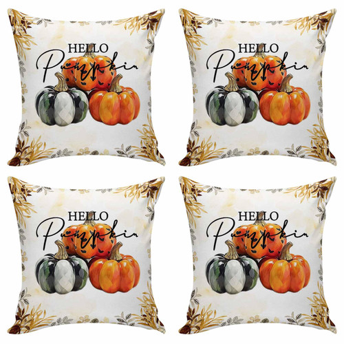 Thanksgiving Hello Pumpkins Throw Pillows Pillow Covers for Couch 20x20 Set of 4 Outdoor Linen Throw Pillow Covers Decorative Cushion Case Pillow Cases for Sofa Bed, Watercolor Farmhouse Maple Leaf Thanksgiving Hello Pumpkins Throw Pillows Pillow Covers for Couch 20x20 Set of 4 Outdoor Linen Throw Pillow Covers Decorative Cushion Case Pillow Cases for Sofa Bed, Watercolor Farmhouse Maple Leaf