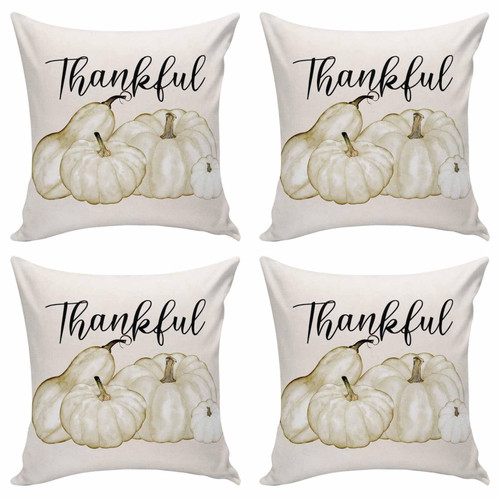 Thanksgiving White Pumpkin Throw Pillows Pillow Covers for Couch 20x20 Set of 4 Outdoor Linen Throw Pillow Covers Decorative Cushion Case Pillow Cases for Sofa Bed, Farmhouse Fall Autumn Harvest Thanksgiving White Pumpkin Throw Pillows Pillow Covers for Couch 20x20 Set of 4 Outdoor Linen Throw Pillow Covers Decorative Cushion Case Pillow Cases for Sofa Bed, Farmhouse Fall Autumn Harvest