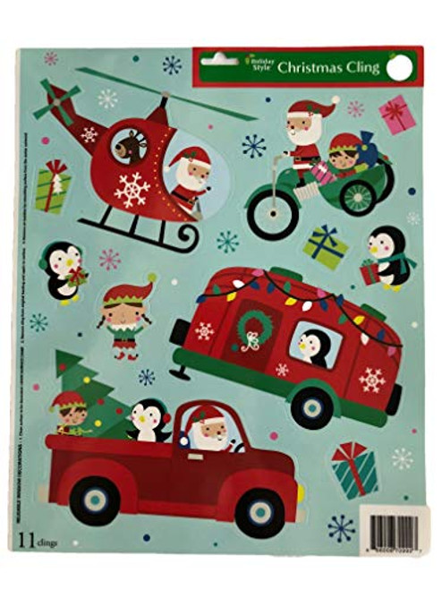 Christmas Window Clings Variety Styles Vintage Santa, Gingerbread Men & House, Christmas Eve, Elves, Penguin, RV, lama, Sloth Christmas Cactus (Santa,Elves,Penguins Travel) Christmas Window Clings Variety Styles Vintage Santa, Gingerbread Men & House, Christmas Eve, Elves, Penguin, RV, lama, Sloth Christmas Cactus (Santa,Elves,Penguins Travel)