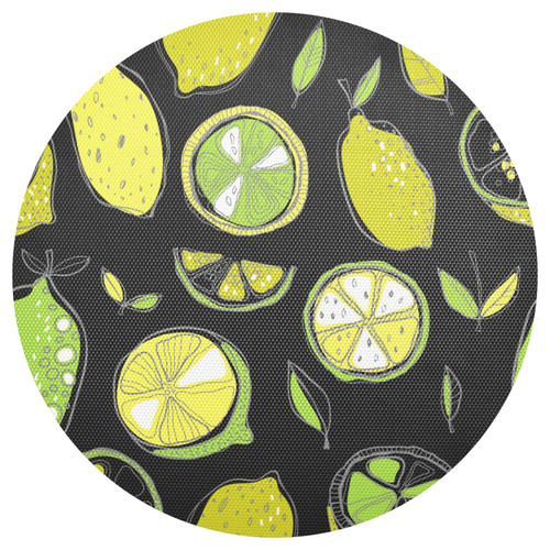 Black Lemon Placemats Washable Round Placemats for Dining Table Place Mats Table Mats for Kitchen Heat Resistant Placemats for Round Kitchen Table Outdoor Indoor Home Placemats Mat