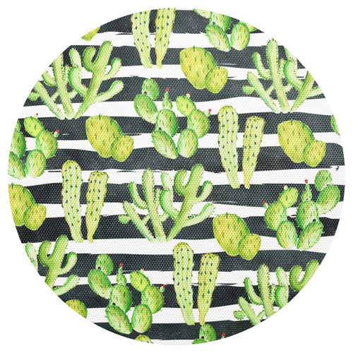 Cactus Horizontal Stripes Placemats Washable Round Placemats for Dining Table Place Mats Table Mats for Kitchen Heat Resistant Placemats for Dining Room Outdoor Home Kitchen Indoor Placemats Mat