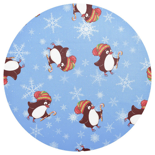 Merry Christmas Penguins Placemats Washable Round Placemats for Dining Table Place Mats Table Mats for Kitchen Heat Resistant Placemats for Dining Room Patio Kitchen Table Home Decor Placemats Mat