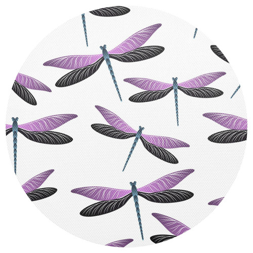 Purple Dragonfly Placemats Washable Round Placemats for Dining Table Place Mats Table Mats for Kitchen Woven Placemats for Dining Room Outdoor Home Kitchen Indoor Placemats Mat