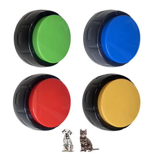 RIPELITCHE Dog Talking Buttons Set Pet Buttons for Dogs to Talking Dog Communication Buttons recordable Speaking Buttons Dog Training Buttons for Communication Starter Pack, Multicolor 4 Counts