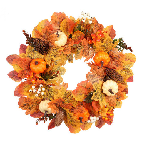 Fall Autumn Wreath Maple Leaf Pumpkin Berries Harvest Garland Front Door Decorations for Halloween Thanksgiving Day Indoor Outdoor. Fall Autumn Wreath Maple Leaf Pumpkin Berries Harvest Garland Front Door Decorations for Halloween Thanksgiving Day Indoor Outdoor.