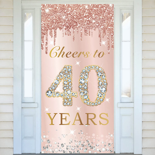 40th Birthday Door Banner Decorations for Women, Rose Gold Pink Cheers to 40 Years Birthday Door Cover Backdrop Party Supplies, 40 Year Old Birthday Poster Sign Photo Booth Props 40th Birthday Door Banner Decorations for Women, Rose Gold Pink Cheers to 40 Years Birthday Door Cover Backdrop Party Supplies, 40 Year Old Birthday Poster Sign Photo Booth Props