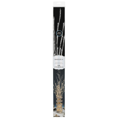 David Tutera Lighted Branch - Silver Glitter - LED - 27 inches