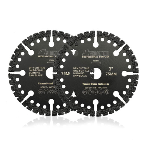 SHDIATOOL Diamond Metal Cutting Disc 3-Inch,Saw Blade All Purpose Cut Off Wheel for Rebar Metal Angle Iron Stainless Steel Marble Granite 75mm (2pcs)