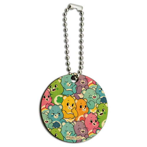 GRAPHICS & MORE Care Bears: Unlock the Magic Very Many Bears Wood Wooden Round Keychain Key Chain Ring