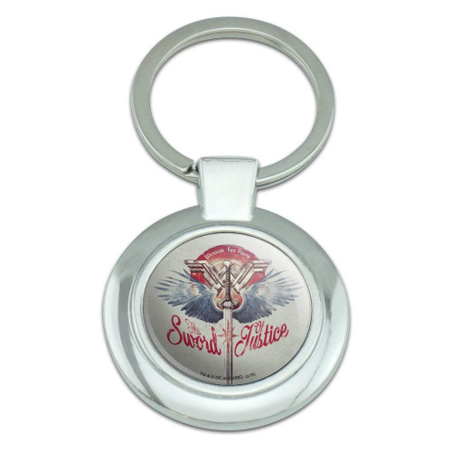 GRAPHICS & MORE Wonder Woman Movie Sword of Justice Keychain Classy Round Chrome Plated Metal