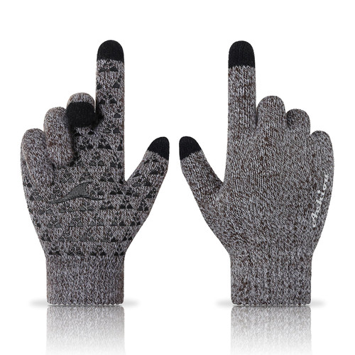 Achiou Winter Gloves for Men Women, Touch Screen Texting Warm Gloves with Thermal Soft Knit Lining,Elastic Cuff 3 Size Choice