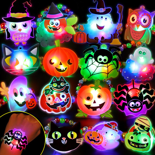 15PCS Halloween Gifts for Toddlers Kids Prizes Halloween Bracelets LED Light Up Toys for Non Candy Treats Halloween Party Favors Halloween Toys for Goody Bag Fillers Glow in The Dark Party Supplies 15PCS Halloween Gifts for Toddlers Kids Prizes Halloween Bracelets LED Light Up Toys for Non Candy Treats Halloween Party Favors Halloween Toys for Goody Bag Fillers Glow in The Dark Party Supplies