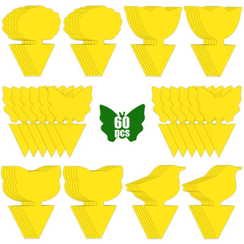 Stingmon 60 Pack Sticky Traps Indoor Plants Fruit Fly Traps, Yellow Sticky Trap Killer for Insects, Fungus Gnat Traps Sticky for House Plants Bugs Stingmon 60 Pack Sticky Traps Indoor Plants Fruit Fly Traps, Yellow Sticky Trap Killer for Insects, Fungus Gnat Traps Sticky for House Plants Bugs