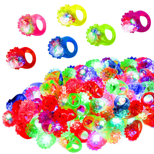 108 Pcs LED Light Up Ring - Colorful Flashing Bumpy Rings Finger Toys Novelty Glow in the Dark Soft Jelly Blinking Rings Party Favors for Adults Kids Bachelorette Party Halloween Concert Gifts 108 Pcs LED Light Up Ring - Colorful Flashing Bumpy Rings Finger Toys Novelty Glow in the Dark Soft Jelly Blinking Rings Party Favors for Adults Kids Bachelorette Party Halloween Concert Gifts