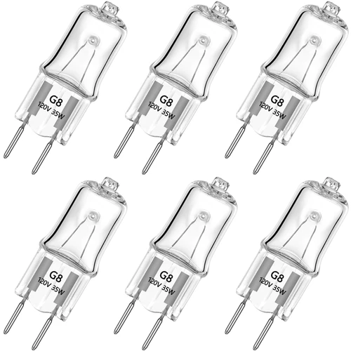 EKSAVE G8 Halogen Light Bulbs 35W 120V G8 Base 2Pin T4 JCD Type Xenon Under Cabinet Puck Lighting Replacements?Pack of 6?