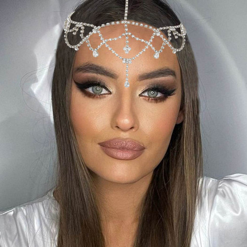 Catery Rhinestones Head Chain Jewelry Crystal Bride Headband Forehead Chain Boho Bridal Headpiece Headdress Halloween Festival Prom Hair Jewelry for Women and Girls (A Silver) Catery Rhinestones Head Chain Jewelry Crystal Bride Headband Forehead Chain Boho Bridal Headpiece Headdress Halloween Festival Prom Hair Jewelry for Women and Girls (A Silver)