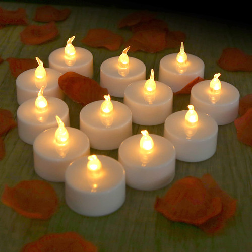 Neween Flameless Tea Lights Candles, Realistic Flickering LED Tea Lights Battery Operated Electric Candles with Timer in Warm White for Wedding, Christmas, Halloween, Thanksgiving Neween Flameless Tea Lights Candles, Realistic Flickering LED Tea Lights Battery Operated Electric Candles with Timer in Warm White for Wedding, Christmas, Halloween, Thanksgiving