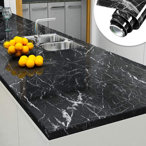 YENHOME 17.7"X200" Black Marble Contact Paper for Countertops Waterproof Self Adhesive Black Marble Wallpaper Peel and Stick Kitchen Countertops Wallpaper Decorative Contact Paper for Desk Cabinet YENHOME 17.7"X200" Black Marble Contact Paper for Countertops Waterproof Self Adhesive Black Marble Wallpaper Peel and Stick Kitchen Countertops Wallpaper Decorative Contact Paper for Desk Cabinet