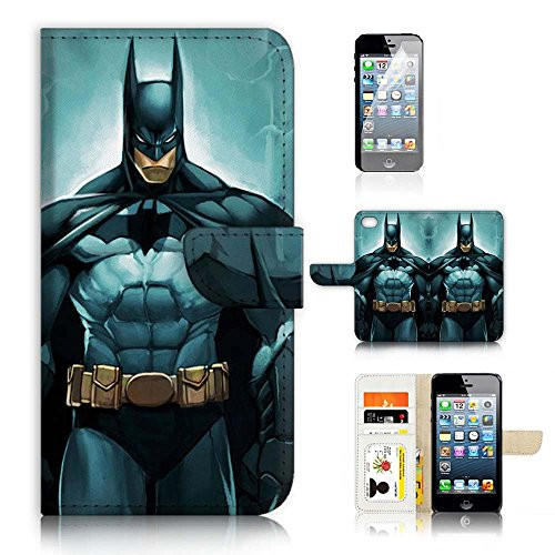 ( For iPhone 6 / iPhone 6S ) Flip Wallet Case Cover & Screen Protector Bundle - A21167 Batman