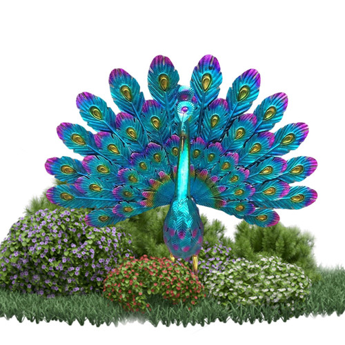 BUJIATANG Outdoor Statues Garden Ornaments Outdoor Peacock Statue Sculptures Metal Bird Art Decoration for Yard Porch Patio Lawn BUJIATANG Outdoor Statues Garden Ornaments Outdoor Peacock Statue Sculptures Metal Bird Art Decoration for Yard Porch Patio Lawn