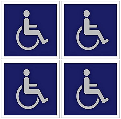 SecurePro Products Large (5" x 5") Premium Quality Disabled/Wheelchair Symbol ADA Compliant Handicap Access Decal Stickers