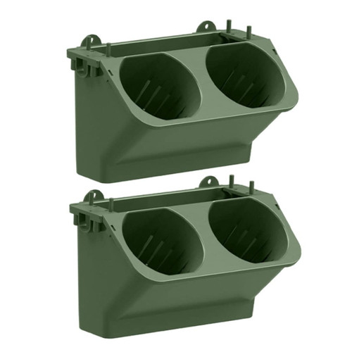 Eioflia Hanging Planters Set, Indoor Outdoor Hanging Plant Pot Basket,Hanging Flower Pot, Vertical Garden Planter Self Watering Flower Pots Wall-Mounted Pocket Dark Green 2PCS