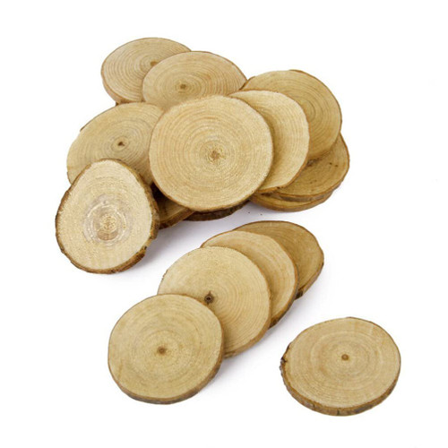 VANZACK 20pcs Wood Log Slices, Natural Wood Slices Christmas Ornaments, Round Wooden Circle Ornaments Blanks for DIY Craft