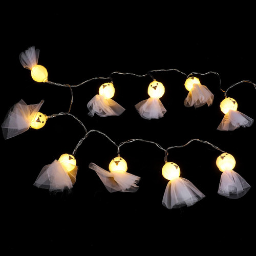 ibasenice Halloween String Lights, Led Halloween Ragdolls Ghost String Lights Battery Operated Ghost Fairy Hanging Lights for Halloween Party Indoor Outdoor Home Decor