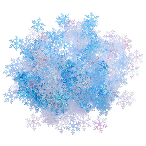 BESTOYARD Hand Decor 400pcs Snowflake Confetti 3cm Metallic Foil Snowflake Confetti Sequins Christmas Table Scatter for DIY Crafts Tree Ornament Holiday Party Decoration Mixed White Decor
