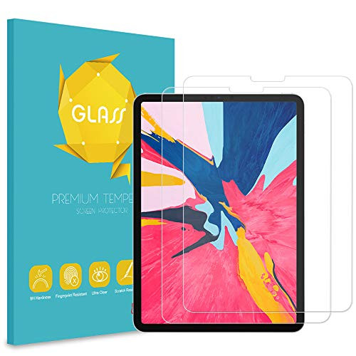Fintie Screen Protector for iPad Pro 11" 2018 [2 Pack], [Support Face ID] Anti Scratch Premium HD Clear 9H Hardness Tempered Glass Screen Protector for All-Screen iPad Pro 11 inch, with Retail Package