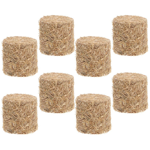 Zerodeko 8PCS Realistic Haystack Decor, Small Hay Blocks Decor, Mini Hay Bales Blocks Decorative Haystack Dollhouse Farm Decoration for Dollhouse Garden (Cylinder)