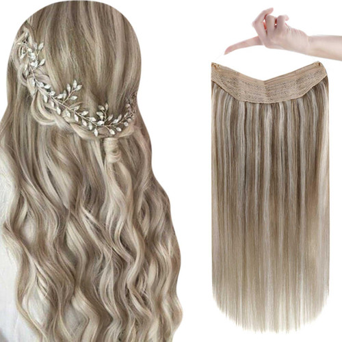 Easyouth Wire Hair Extensions Real Human Hair, Wire Extensions Human Hair Extensions Ash Brown mix Platinum Blonde Human Hair Extensions Invisible Fish Line Hair Extensions Human Hair 12 inch 70g Easyouth Wire Hair Extensions Real Human Hair, Wire Extensions Human Hair Extensions Ash Brown mix Platinum Blonde Human Hair Extensions Invisible Fish Line Hair Extensions Human Hair 12 inch 70g