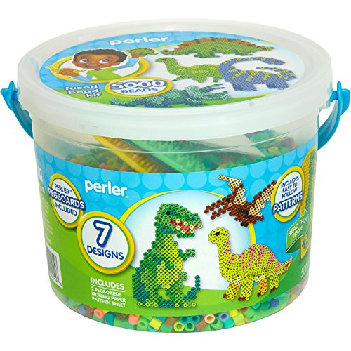 Perler Beads Dinosaur Craft Bead Bucket Activity Kit, 5004 pcs