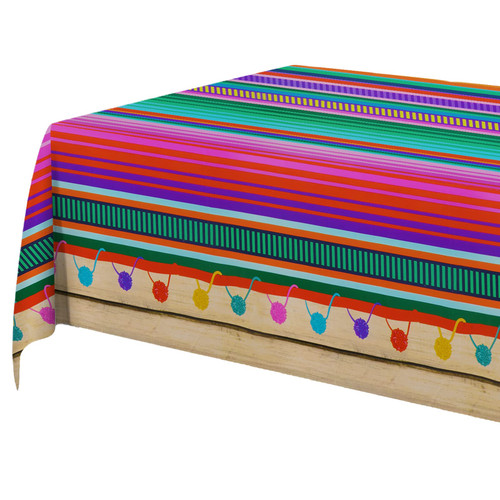 3PCS Fiesta Tablecloth for Mexican Themed Party Decorations, Plastic Tablecover Multicolor Style for Fiesta Birthday, Taco Night, Cinco De Mayo and Spanish Themed Party Baby Shower Celebration