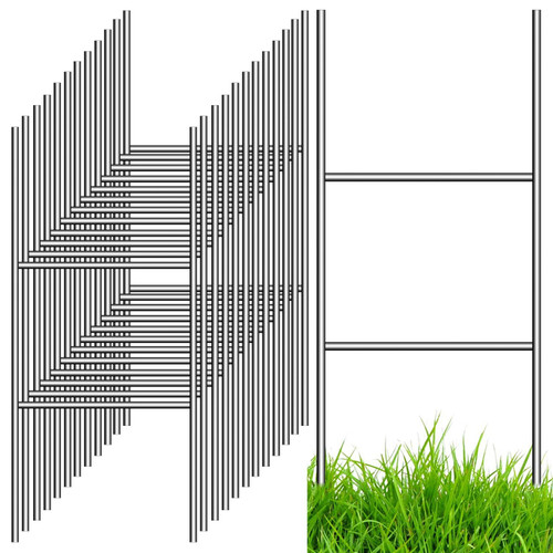 15 Pack Heavy Duty H-Stakes for Yard Signs, Steel Yard Sign Stakes Metal 17'' x 7.1'' H Frame Wire Stakes Upgrade Yard Sign Holder for 4mm Corrugated Signs