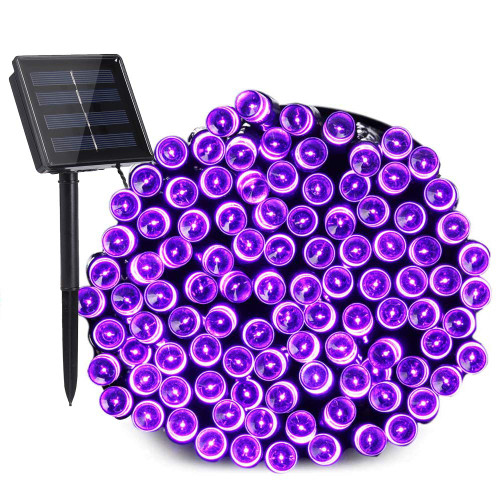 Toodour Solar String Lights, 72ft 200 LED 8 Modes Outdoor String Lights, Waterproof Solar Fairy Lights for Garden, Patio, Fence, Holiday, Party, Balcony Decorations (Purple)