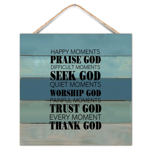 Vintage Style Wood Sign Bible Verse Quotes Happy Moments Praise God Wall Hanging Plaque for Porch Garden Yard Living Room Farmhouse Kitchen Coffee Bar Dinning Room Decor 12x12in Vintage Style Wood Sign Bible Verse Quotes Happy Moments Praise God Wall Hanging Plaque for Porch Garden Yard Living Room Farmhouse Kitchen Coffee Bar Dinning Room Decor 12x12in